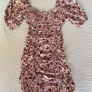 For Love & Lemons Floral Ruched Dress